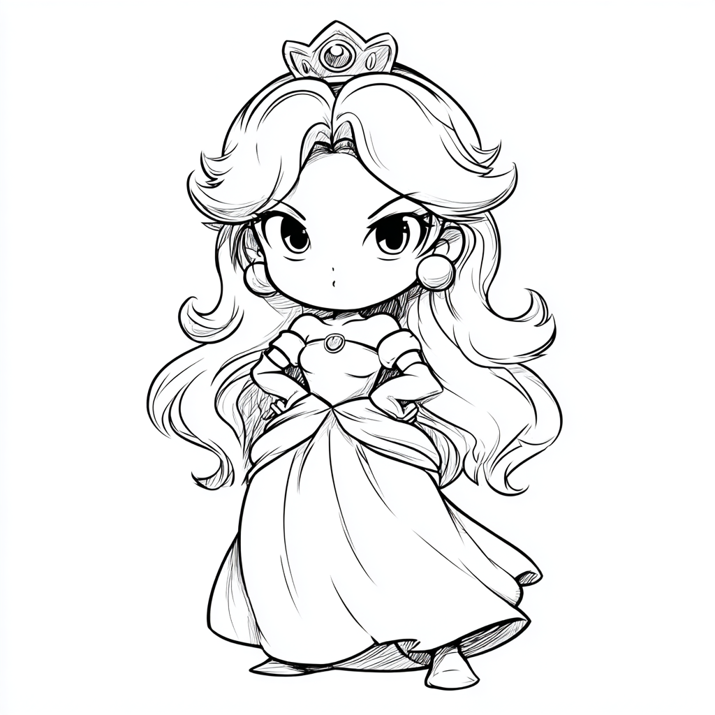 Princess coloring page – Princess Chibi Chibi-style Princess C