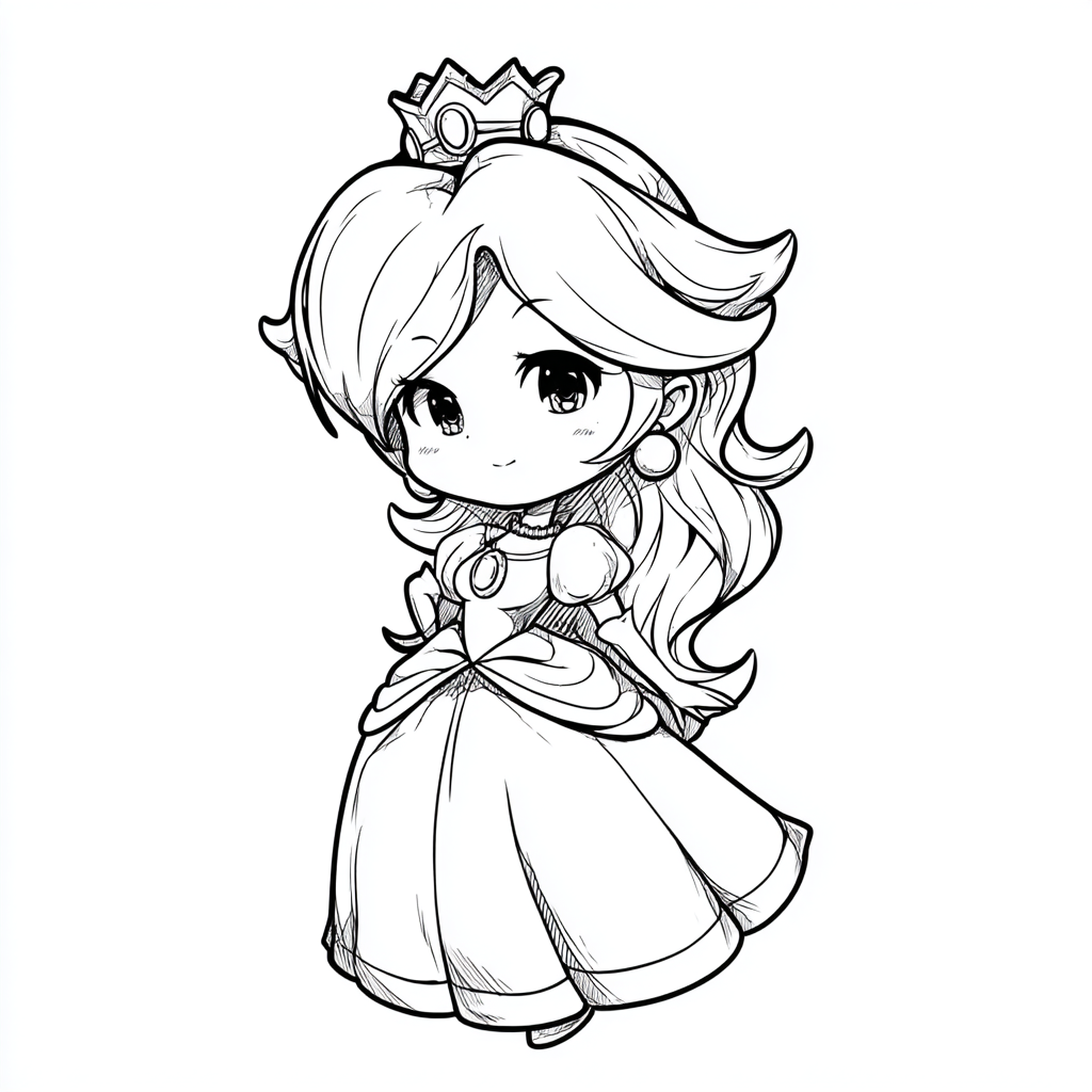 Princess coloring page – Princess Chibi Chibi-style Princess C