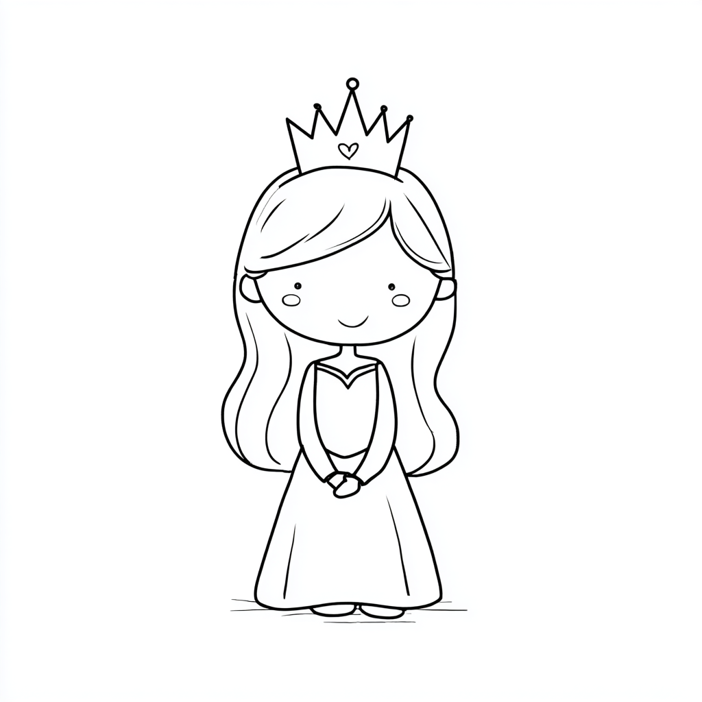Princess coloring page – Princess Crown Princess With Crown An