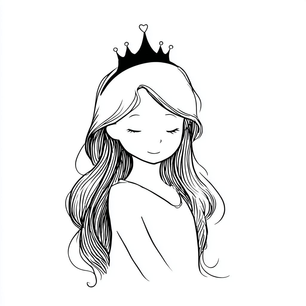 Princess coloring page – Princess Crown Princess With Crown An