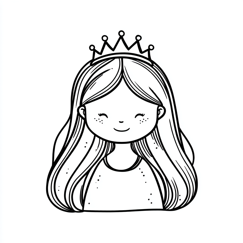 Princess coloring page – Princess Crown Princess With Crown An
