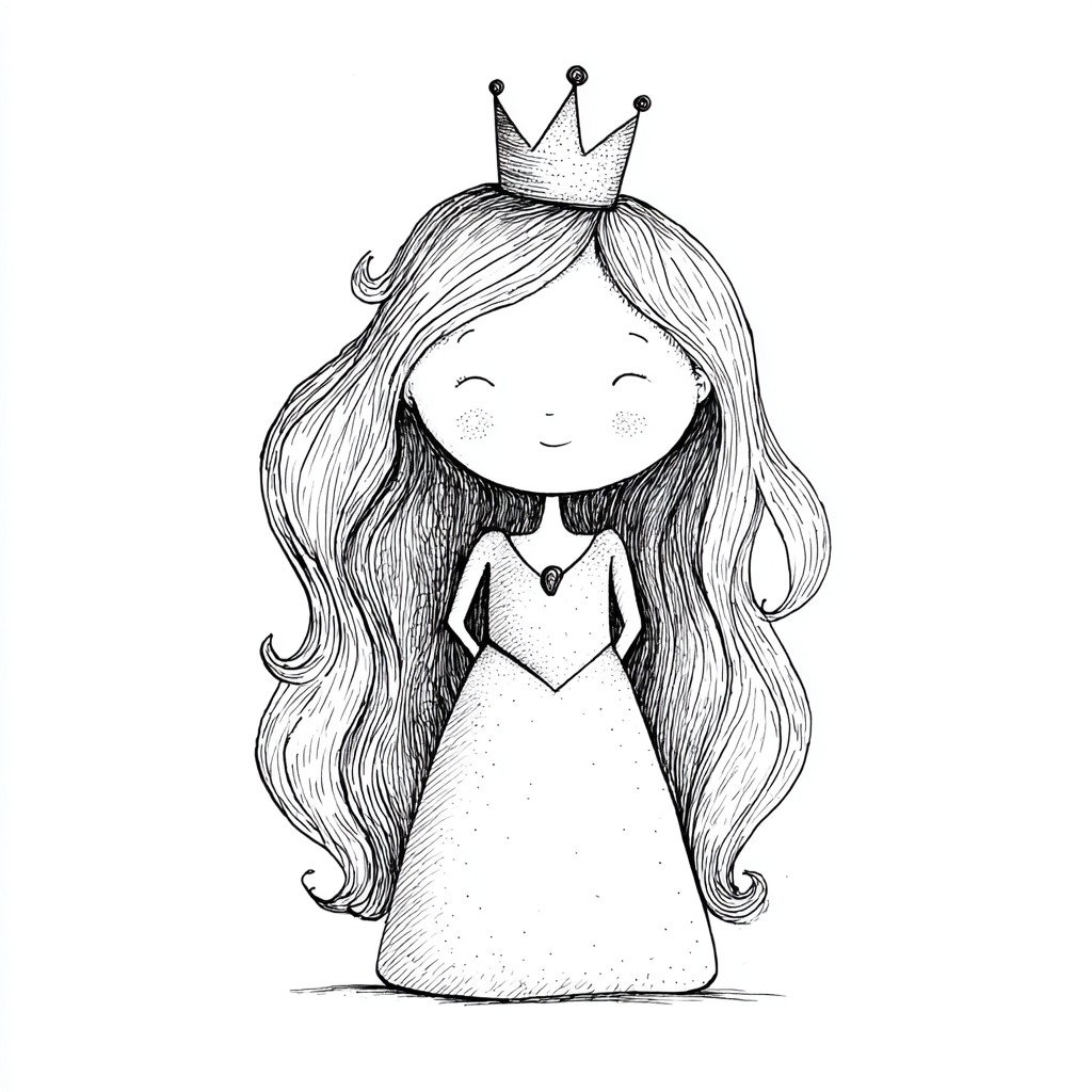 Princess coloring page – Princess Crown Princess With Crown An