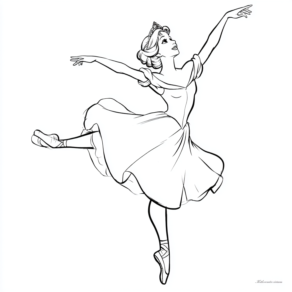 Princess coloring page – Princess Dancing Dancing Princess Pos
