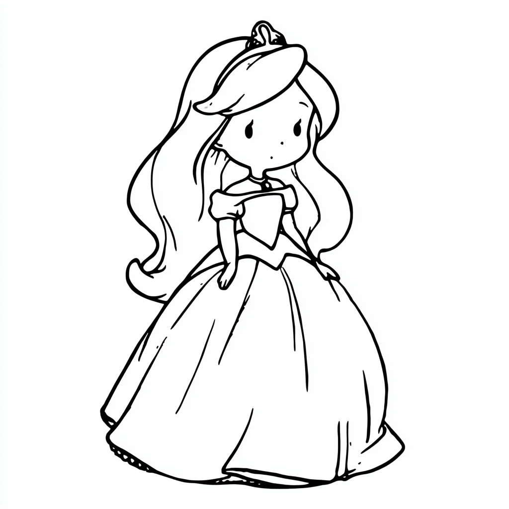 Princess coloring page – Princess Easy Drawing Ultra-simple Pr