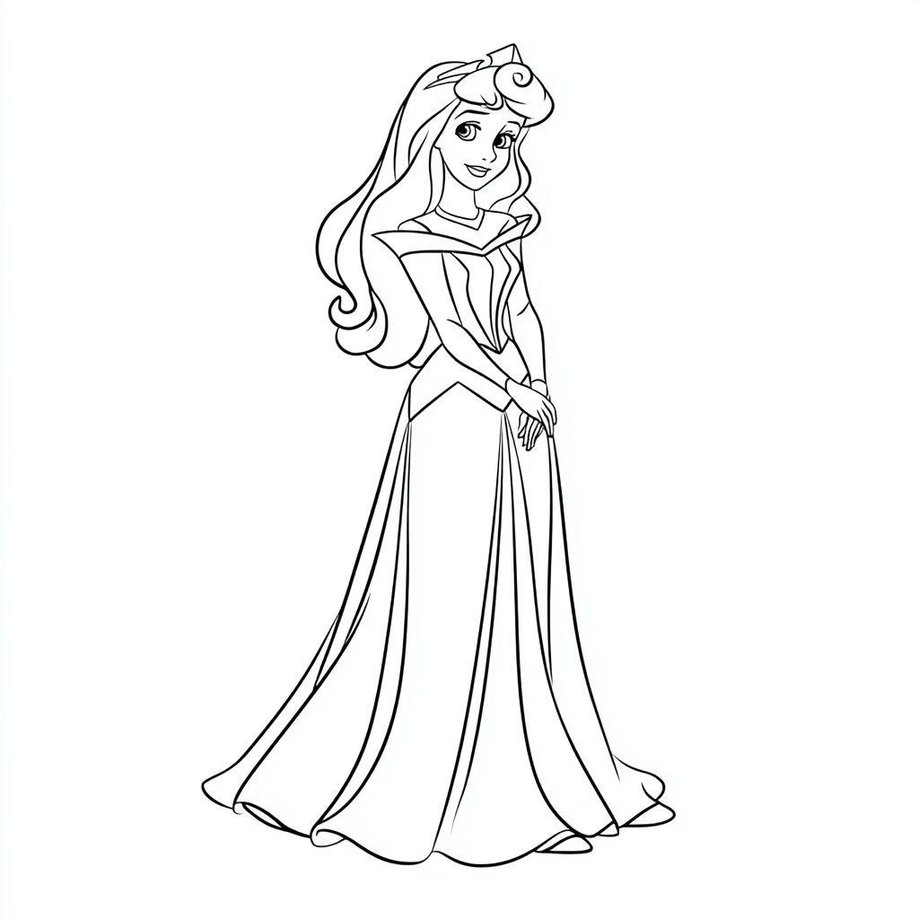 Princess coloring page – Princess Easy Drawing Ultra-simple Pr