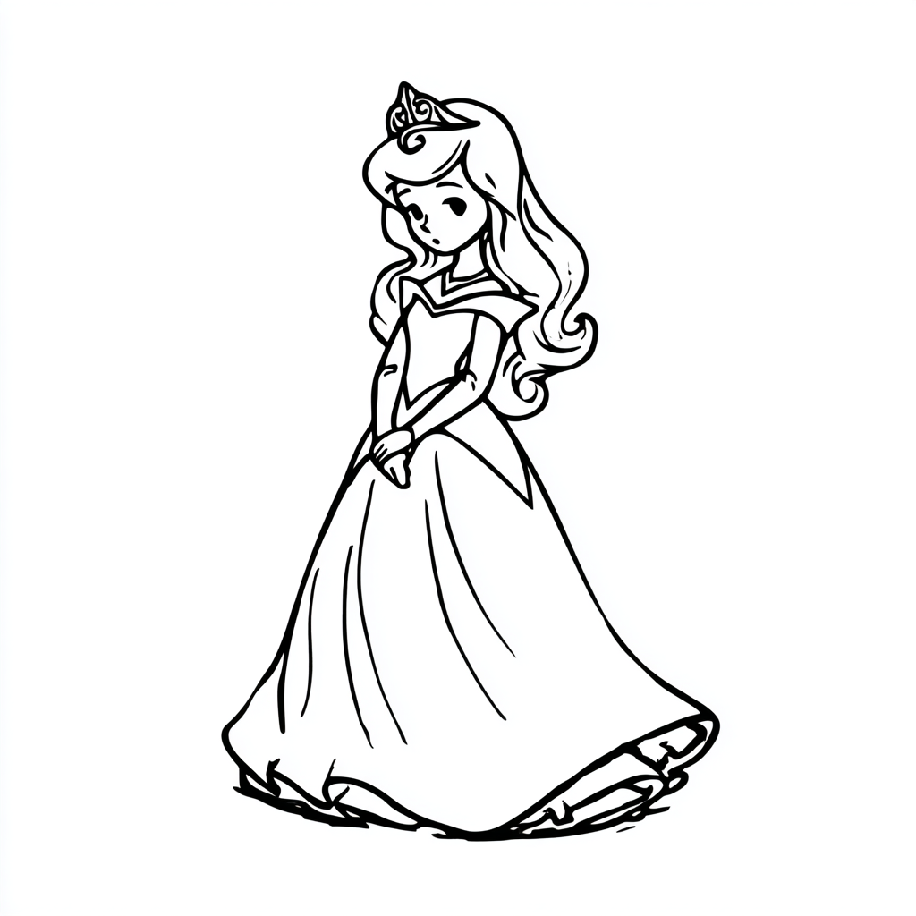 Princess coloring page – Princess Easy Drawing Ultra-simple Pr