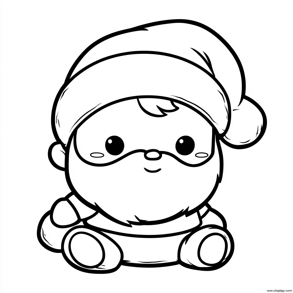 Santa Claus coloring page – Baby Santa Adorable Baby-style San