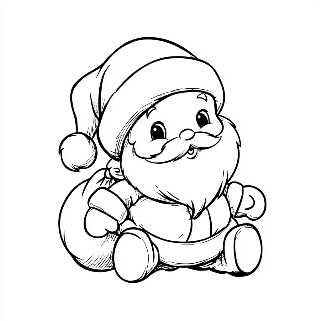 Santa Claus coloring page – Baby Santa Adorable Baby-style San