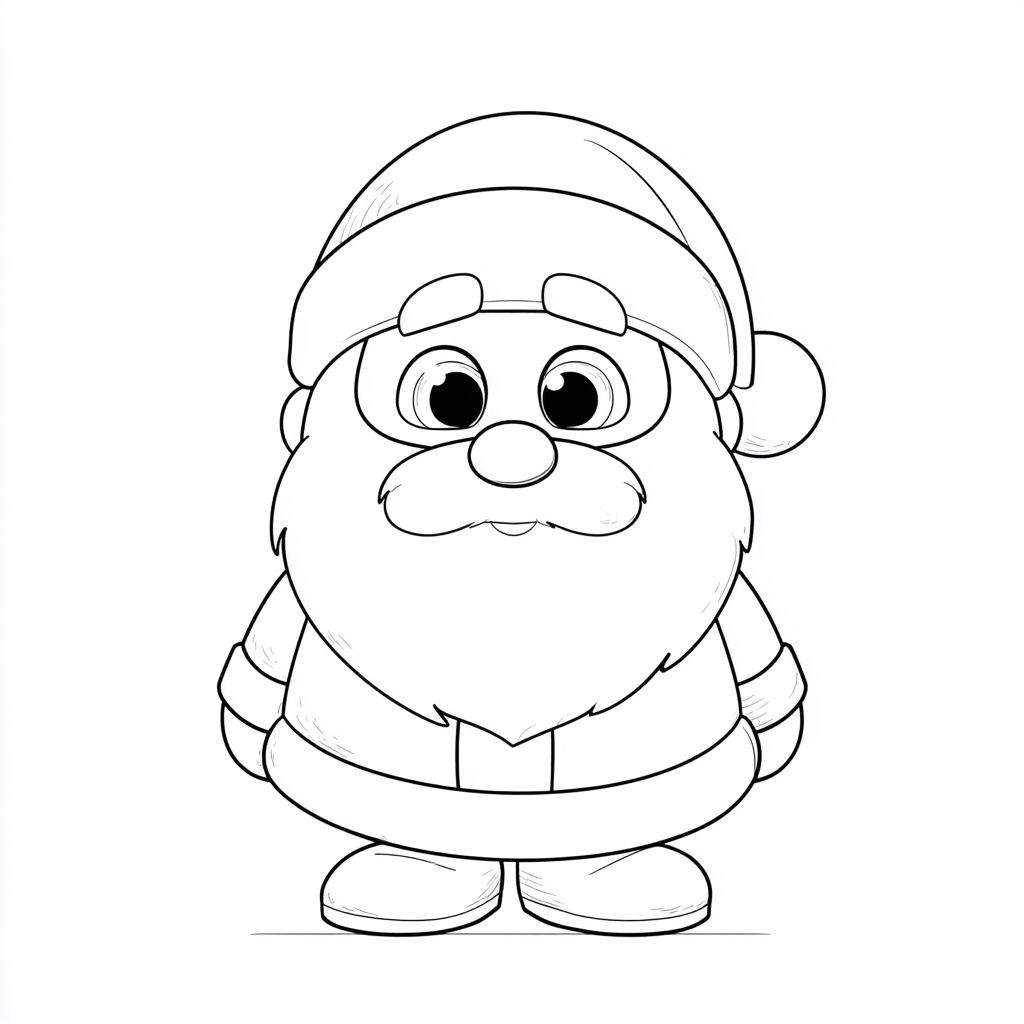 Santa Claus coloring page – Cute Santa Claus Adorable Round Sa