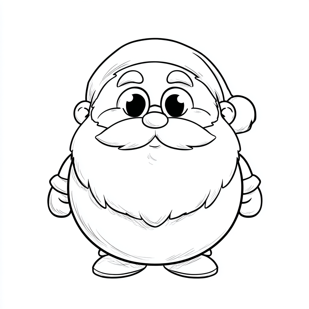 Santa Claus coloring page – Cute Santa Claus Adorable Round Sa