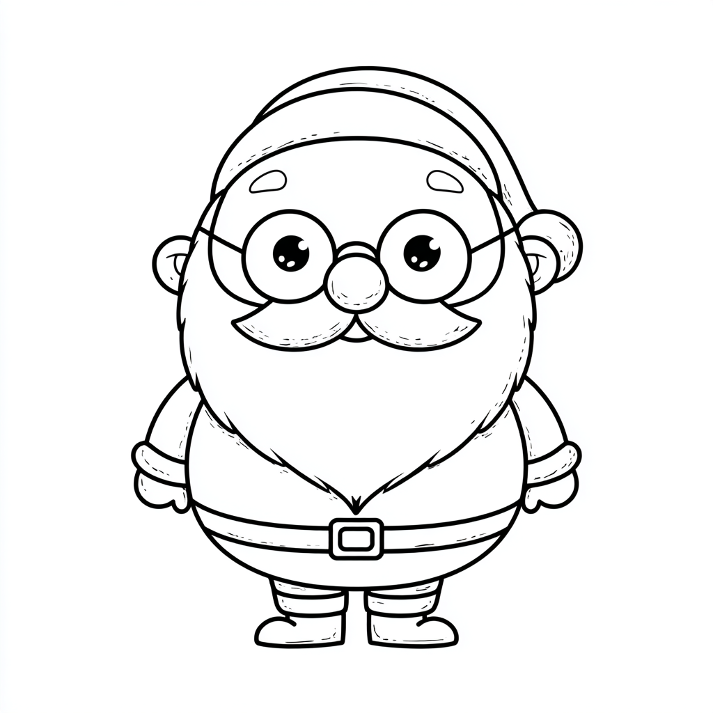 Santa Claus coloring page – Cute Santa Claus Adorable Round Sa