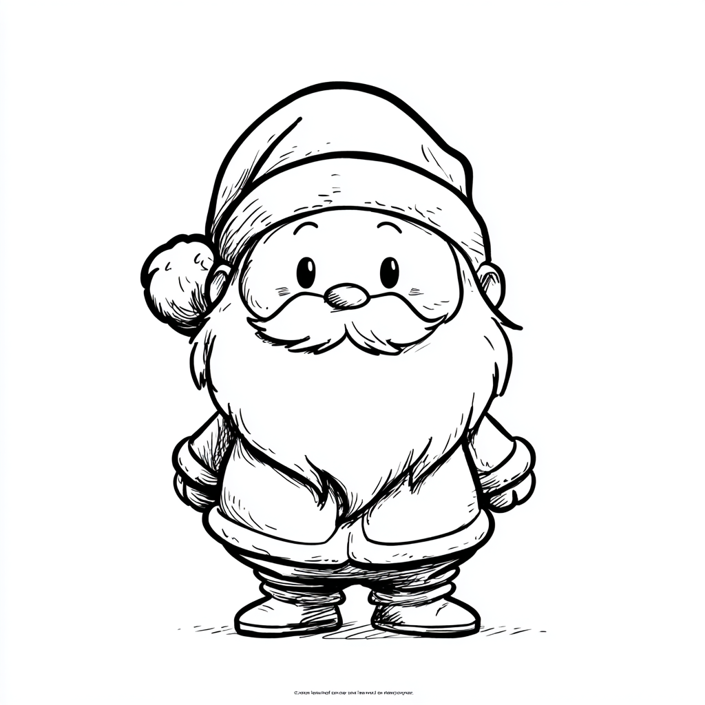 Santa Claus coloring page – Cute Santa Claus Adorable Round Sa